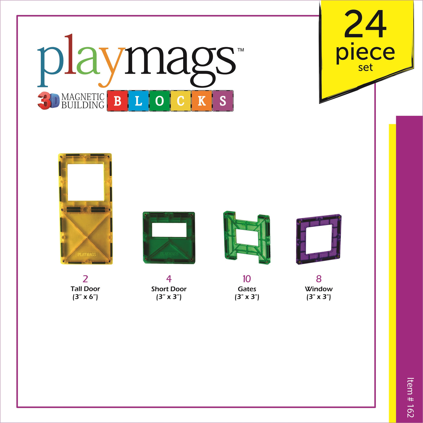 Playmags segulkubbar - 24 stk accessory set