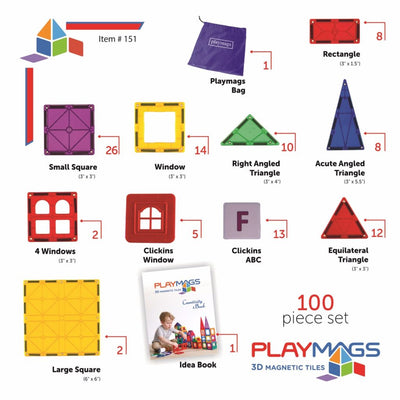Playmags segulkubbar - 100 stk value set